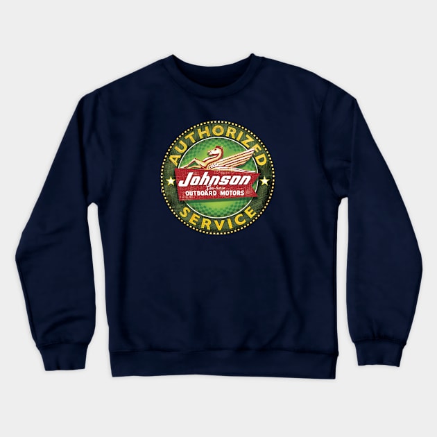 Johnson Seahorse Vintage Outboard Motors Crewneck Sweatshirt by Midcenturydave